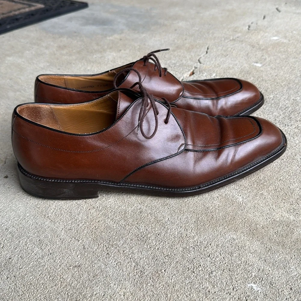Mezlan mens 11.5 M brown leather Palmetto oxford luxury dress shoes EUC